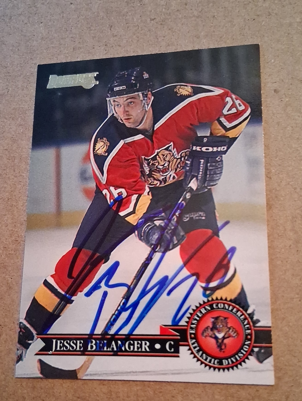 Autographed Hockey Trading Card - Red/Black